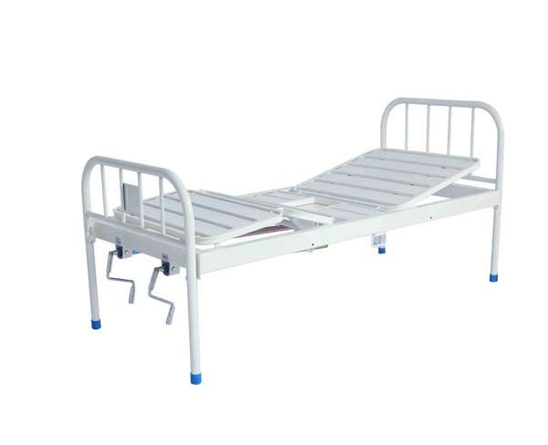 E22鋼制噴塑雙搖便孔護理床--(條式床面、便孔）